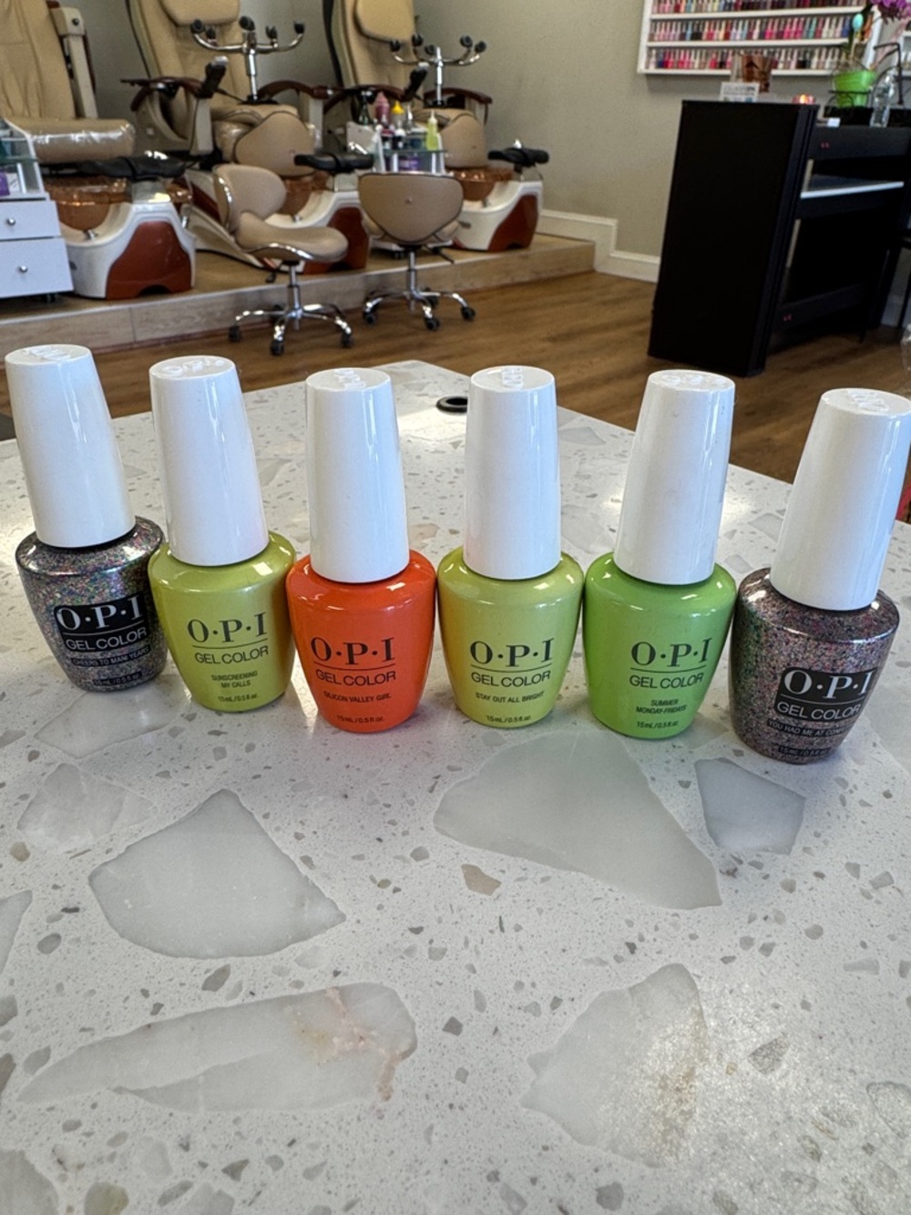OPI Gel Color - Lime Greens, Bright Orange & Glitter Mix - Picture 1 of 5